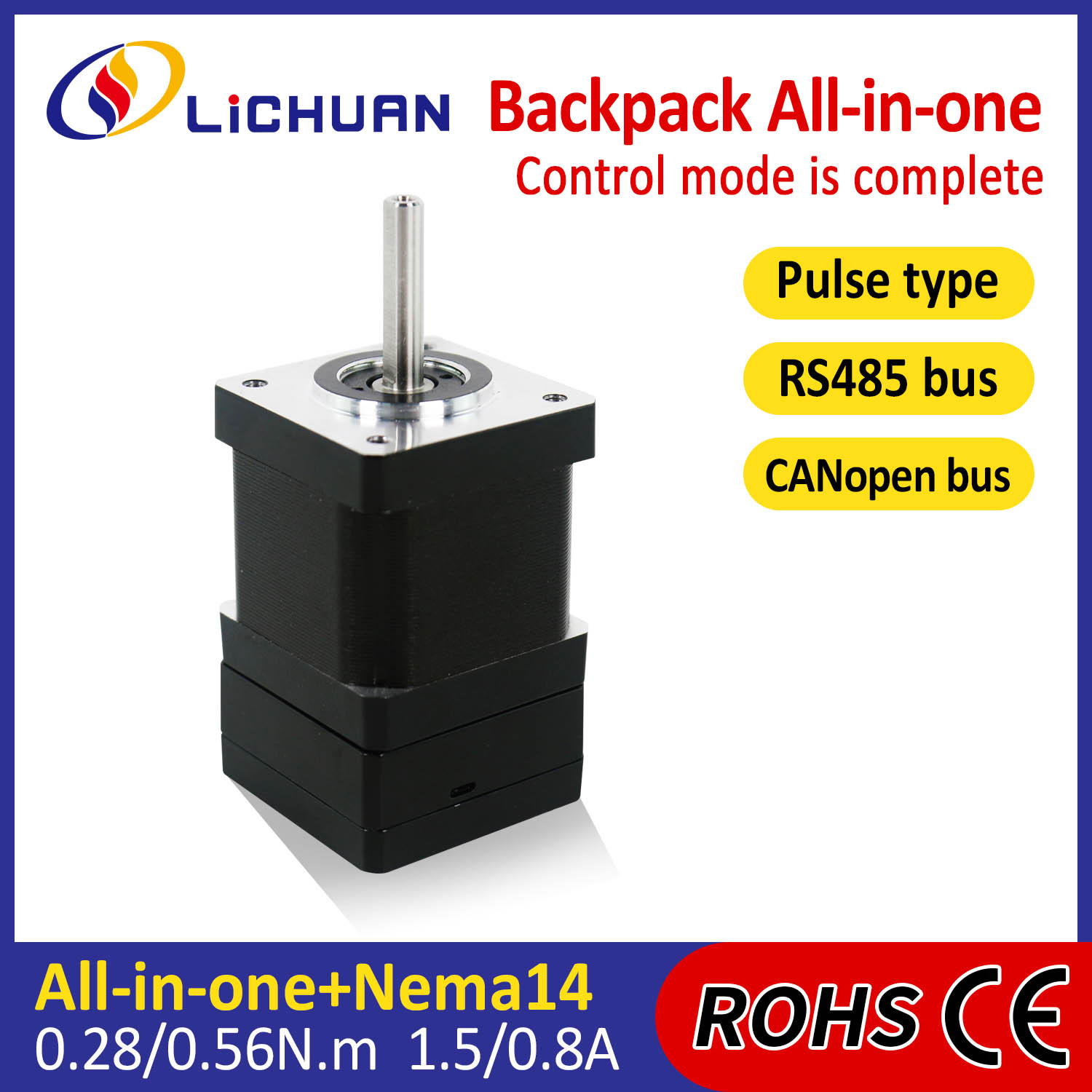 Rucksacktyp NEMA14 Open Loop-geschlossener Schleife integrierter Steppermotor