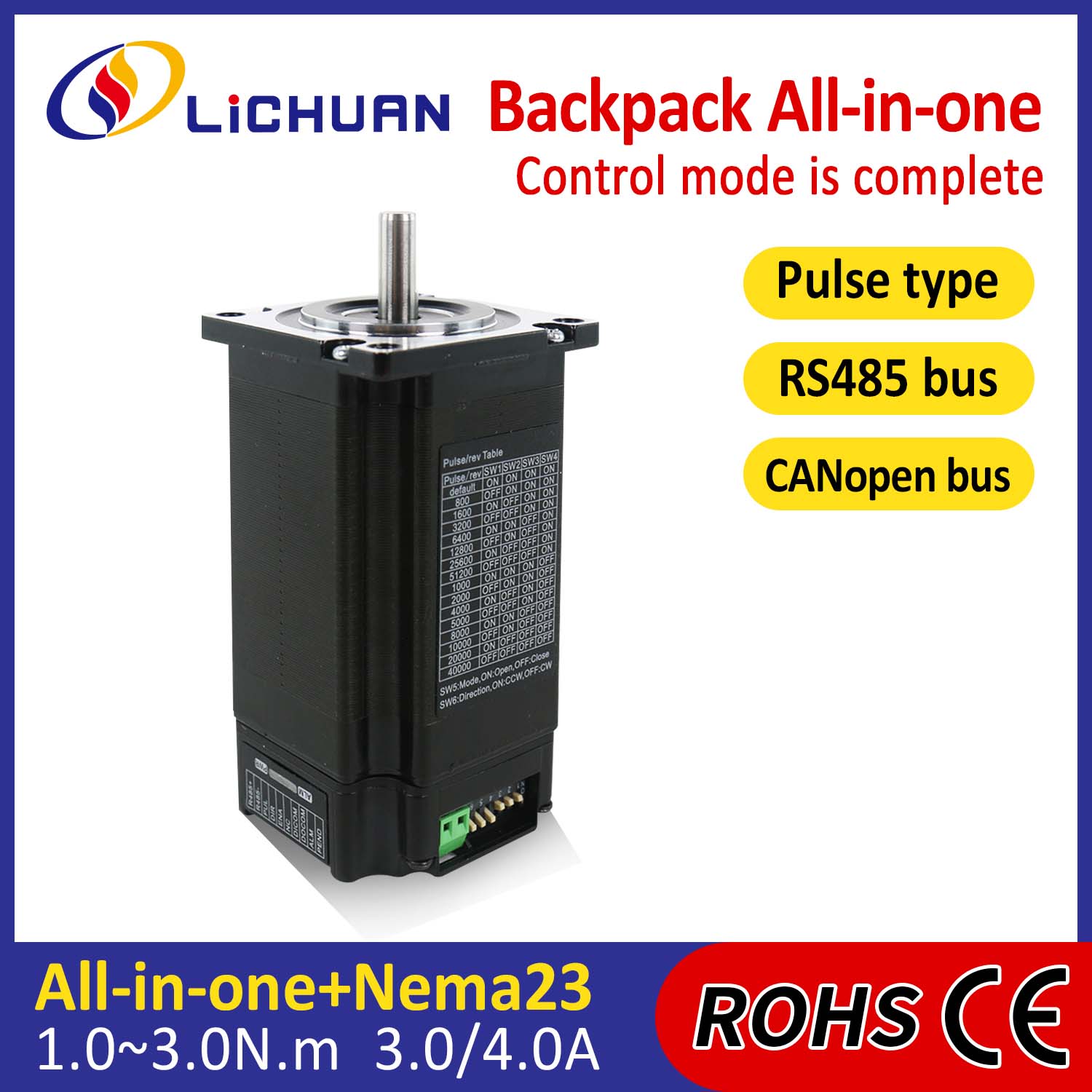 Rucksacktyp NEMA23 Open Loop-geschlossener Loop Integrated Stepper Motor