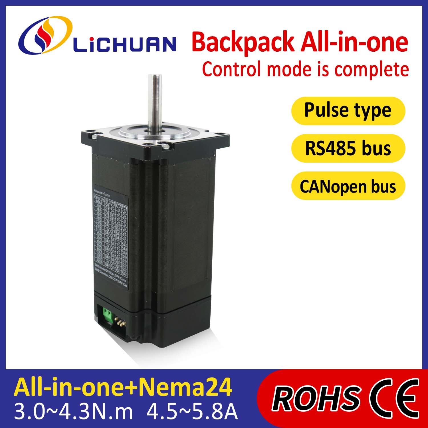 Rucksacktyp NEMA24 Open Loop-geschlossener Schleife integrierter Steppermotor