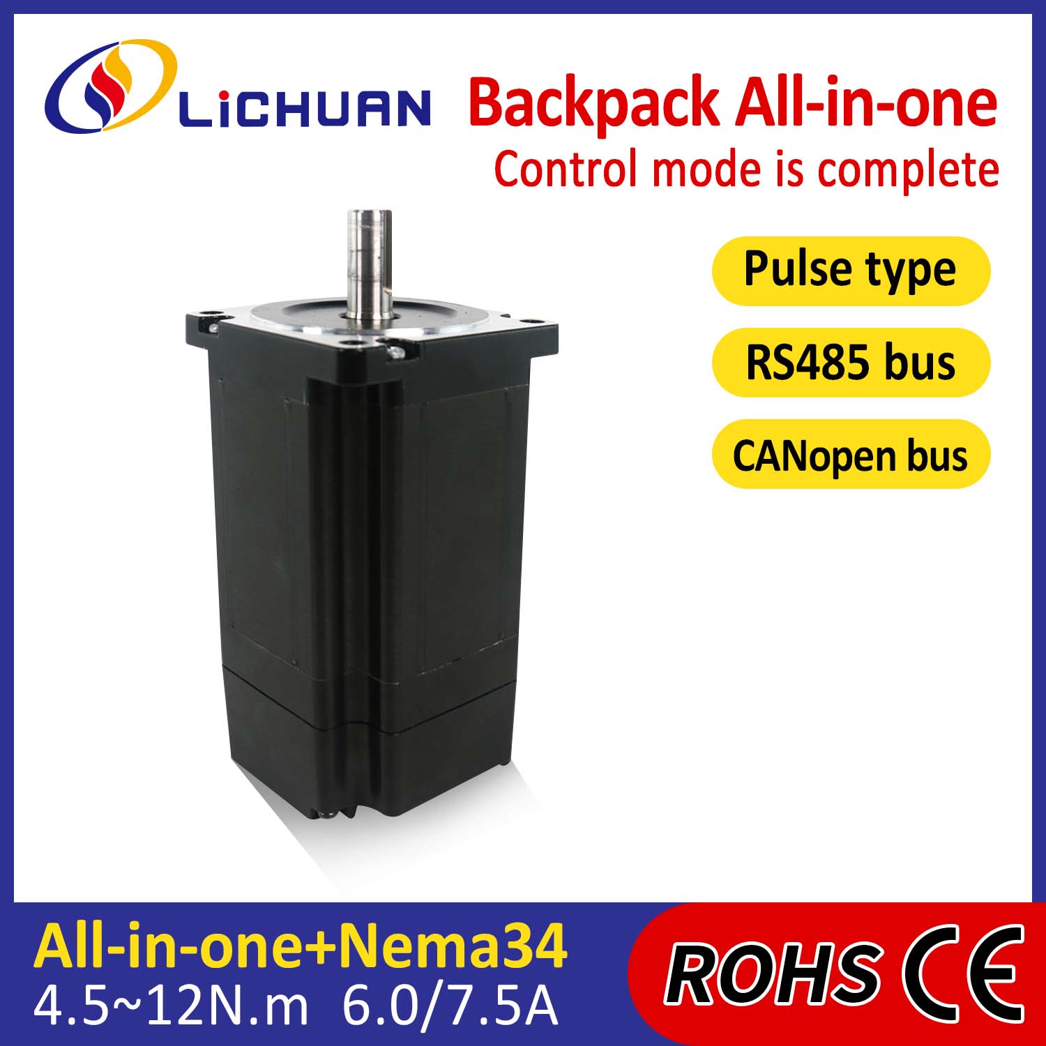 Rucksacktyp NEMA34 Open Loop-geschlossener Loop Integrated Stepper Motor